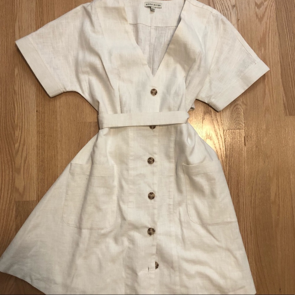Moon River white linen dress